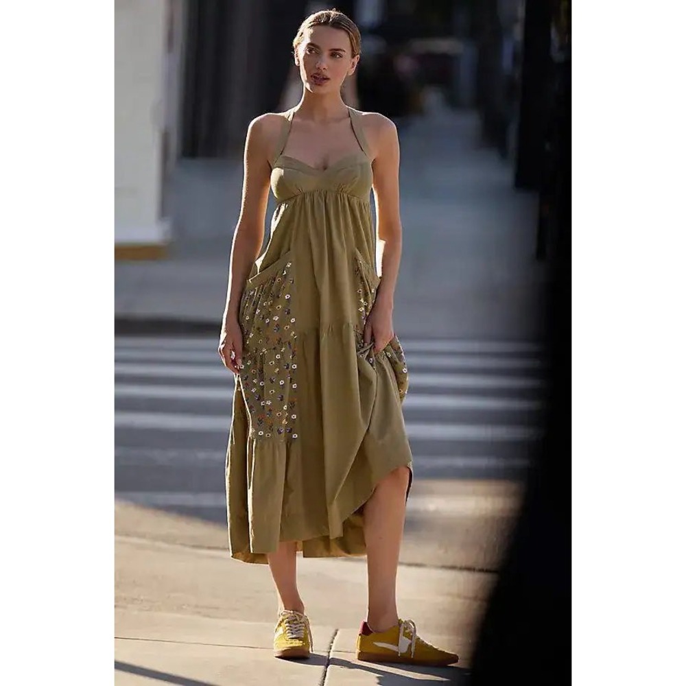 Daily Practice Anthropologie Top Tier Utility Sweetheart Midi Dress 1X